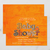 Cartes d'invitation Bébé Citrouille pour Shower d' (Devant / Derrière)