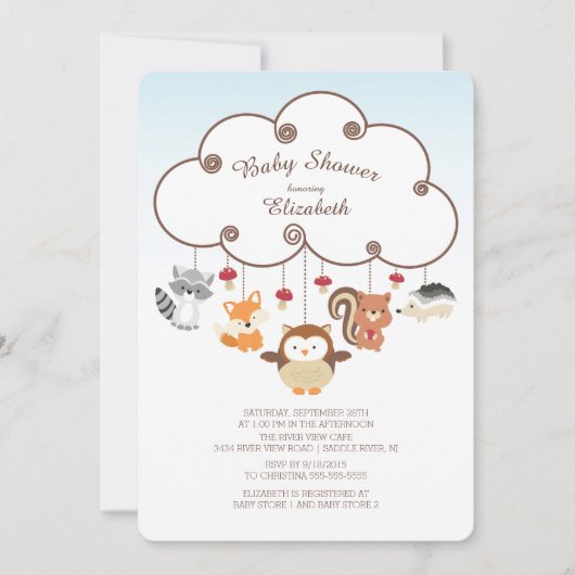 Cartes d'invitation Bébé pour une Baby Shower avec (Devant)