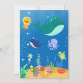 Cartes d'invitation bébé sous la mer (Dos)
