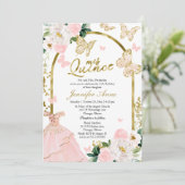 Cartes d'invitation bilingues Papillon Coing (Debout devant)