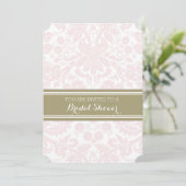 Cartes d'invitation Blush Tan Damask (Debout devant)