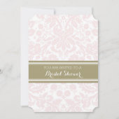 Cartes d'invitation Blush Tan Damask (Devant)