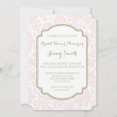Cartes d'invitation Blush Tan Damask (Dos)
