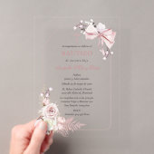 Cartes d'invitation Boho Bautizo pour filles en ac (In situ (ordinateur de poche))