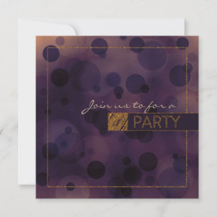Cartes d'invitation Bokeh Glam Violet & Or pour FÊ