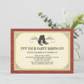 Cartes d'invitation Boots Old Western Party (Debout devant)