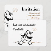 Cartes d'invitation Caniche (Devant / Derrière)