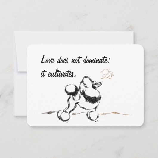 Cartes d'invitation Caniche (Devant)