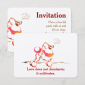 Cartes d'invitation Caniche (Devant / Derrière)