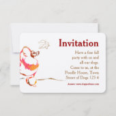 Cartes d'invitation Caniche (Dos)