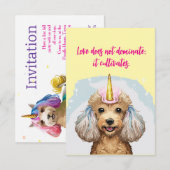 Cartes d'invitation Caniche (Devant / Derrière)