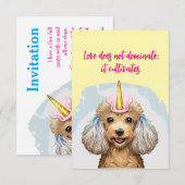 Cartes d'invitation Caniche (Devant / Derrière)