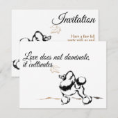 Cartes d'invitation Caniche (Devant / Derrière)
