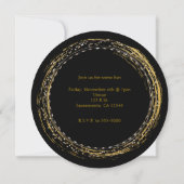 Cartes d'invitation cercles pailletés chic avec fe (Dos)