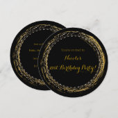 Cartes d'invitation cercles pailletés chic avec fe (Devant / Derrière)