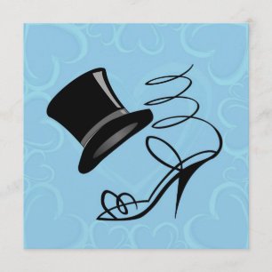 Cartes d'invitation Chapeau haut de forme et talon