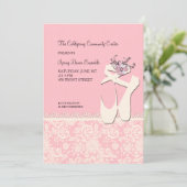 Cartes d'invitation Chaussures de ballet blanches (Debout devant)