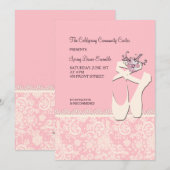 Cartes d'invitation Chaussures de ballet blanches (Devant / Derrière)
