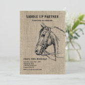 Cartes d'invitation Cheval Rustique (Debout devant)