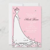 Cartes d'invitation chic rose et noir pour une mod (Devant)