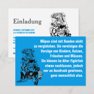 Cartes d'invitation Chien Carlin