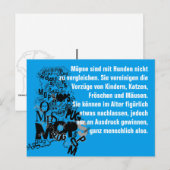 Cartes d'invitation Chien Carlin (Devant / Derrière)