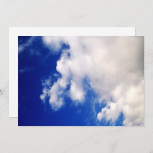 Cartes d'invitation Ciel Bleu & Nuages (Devant / Derrière)
