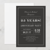 Cartes d'invitation classiques pour noces d'argent (Devant / Derrière)