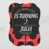 Cartes d'invitation coccinelle (Devant / Derrière)