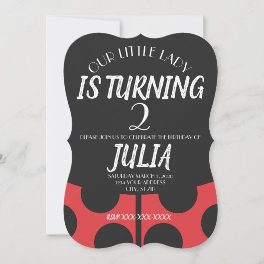 Cartes d'invitation coccinelle (Devant)