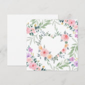 Cartes d'invitation Cœur de Fleur Rose (Devant / Derrière)