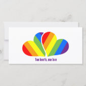 Cartes d'invitation coeurs arc-en-ciel Image  (Devant)