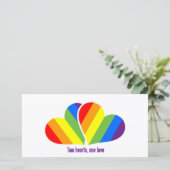 Cartes d'invitation coeurs arc-en-ciel Image  (Debout devant)
