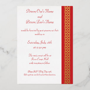 Cartes d'invitation Cœurs Tissés Celtiques en Feui