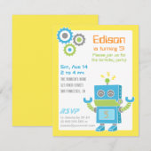 Cartes d'invitation colorées et mignonnes pour une (Devant / Derrière)