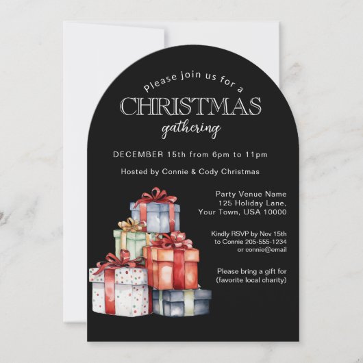 Cartes d'invitation colorées pour fête de Noël (Devant)