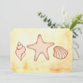 Cartes d'invitation Coquillages de Plage (Debout devant)