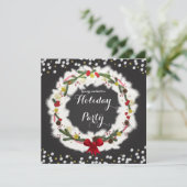 Cartes d'invitation Couronne de Noël Rustique en P (Debout devant)