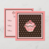 Cartes d'invitation Cupcake (Devant / Derrière)