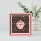 Cartes d'invitation Cupcake (Debout devant)