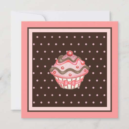 Cartes d'invitation Cupcake (Devant)