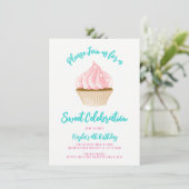 Cartes d'invitation Cupcake pour une Douce Célébra (Debout devant)