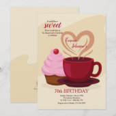 Cartes d'invitation Cupcakes et Café (Devant / Derrière)