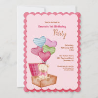 Cartes d'invitation d'amour de nounours
