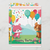 Cartes d'invitation d'anniversaire (Devant / Derrière)