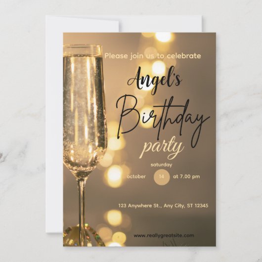 Cartes d'invitation d'anniversaire (Devant)