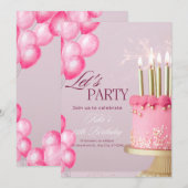 Cartes d'invitation d'anniversaire  (Devant / Derrière)