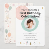 Cartes d'invitation d'anniversaire (Devant / Derrière)