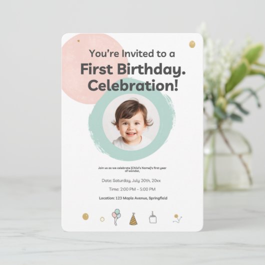 Cartes d'invitation d'anniversaire (Debout devant)
