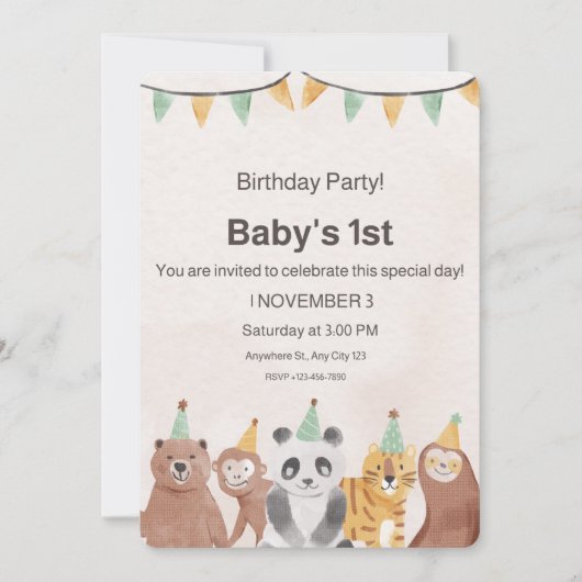 Cartes d'invitation d'anniversaire (Devant)
